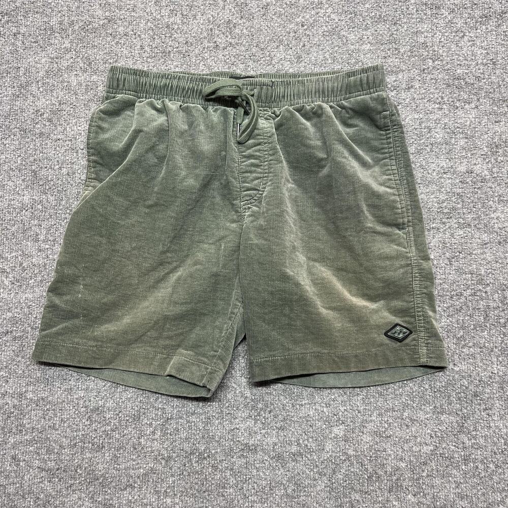 Billabong Shorts Mens Small Green Corduroy Sweat Elastic Waist 6 Inseam Casual